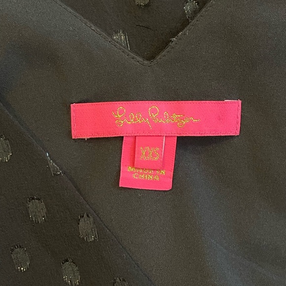 Lilly Pulitzer Florin Silk Tank Top Onxy Metallic, Size XXS - Picture 3 of 5